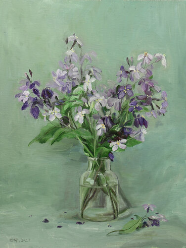 still life - plant - spring - blossom - purple flowers - February orchid No.3 Yang Zhaohui